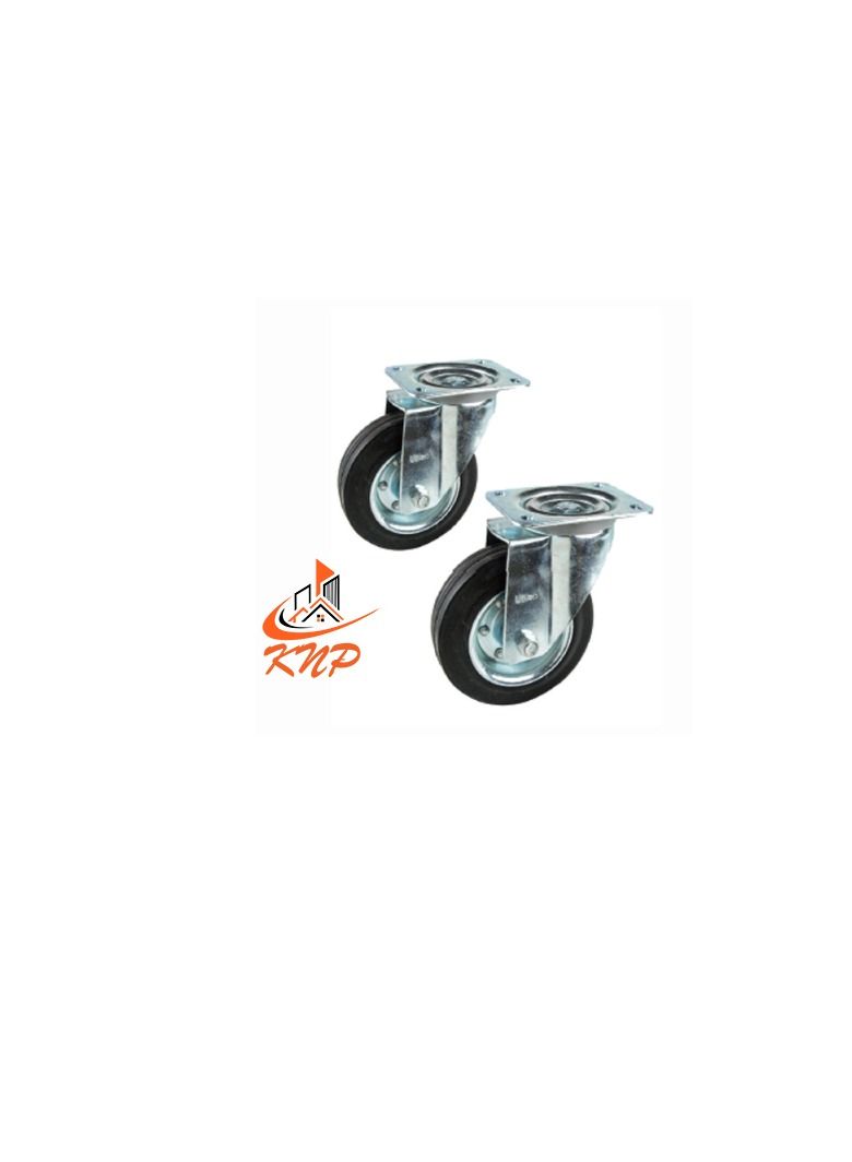 KNP Caster Wheel Rubber 4" Swivel  - Image 2