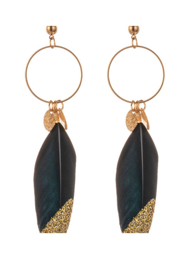 NIBEMINENT Feather Detail Dangle Earrings - Image 1