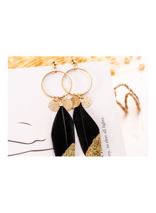 NIBEMINENT Feather Detail Dangle Earrings - Image 2
