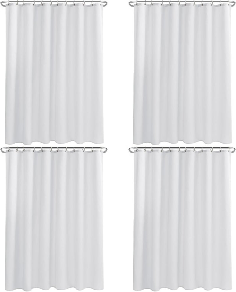 Nasitos Fabric Shower Curtain Liners 2 Pack - W70 x H72 - Washable & Water Resistant Lighweight Cloth Shower Liner for Bathroom, Soft Hotel Quality, Standard Size (White, 8 Magnets Included) - Image 1