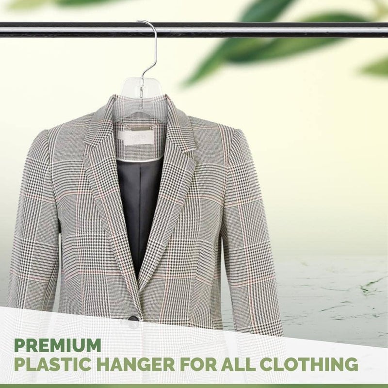 DEILSYâ„¢ Clear Plastic Hangers 12 Pack Durable Clothes Hanger for Wardrobe Organization, Essential Plastic Hanger for Garments, Versatile Coat Hangers for Home and Retail Use - Image 4