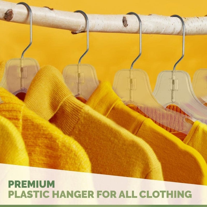 DEILSYâ„¢ Clear Plastic Hangers 12 Pack Durable Clothes Hanger for Wardrobe Organization, Essential Plastic Hanger for Garments, Versatile Coat Hangers for Home and Retail Use - Image 5