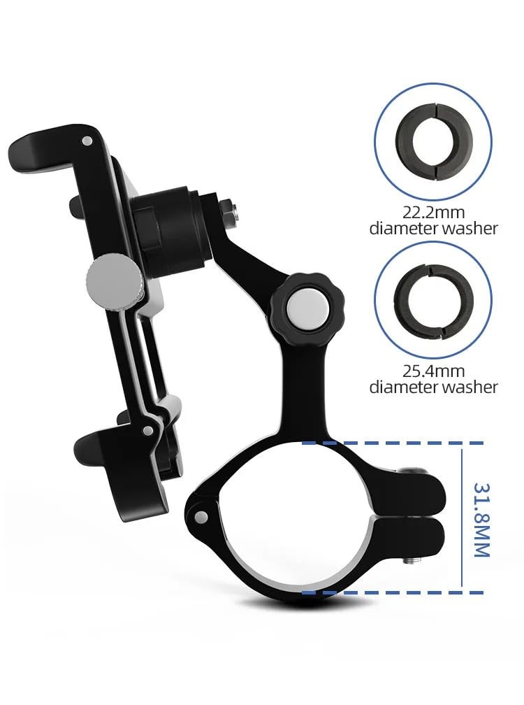 GUB PLUS11 Bicycle & Motorcycle Phone Mount, Aluminum Alloy Bike Phone Holder with 360° Rotation Adjustable for iPhone X XR Xs 7s 8 Plus, for Samsung S7/S6/Note5/4 GPS Mount 4.2 to 7.2 Inch - Image 3
