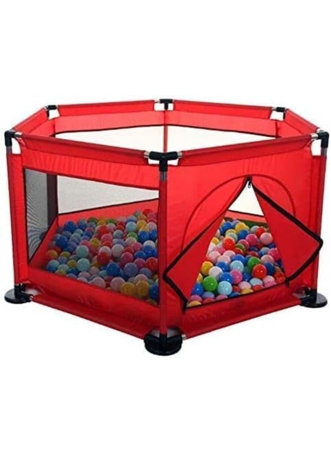 Generic SAFENHAND Baby Kids Hexagonal Fence Playpen Activity Center Room with 50 pcs Ocean Balls For Baby Safety Protection Care Crawling Steady Fence Toys Indoors Outdoors  - Image 1