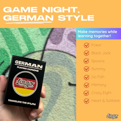 Lingo German Playing Cards in Wayfarer Tin Box Travel Flashcards Learn German Vocabulary in A Fun Easy Way 52 Essential Translations - Image 5