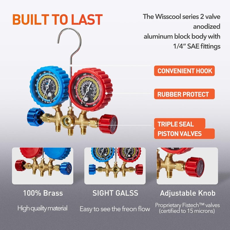 Wisscool HVAC Manifold Gauge Set - Image 5