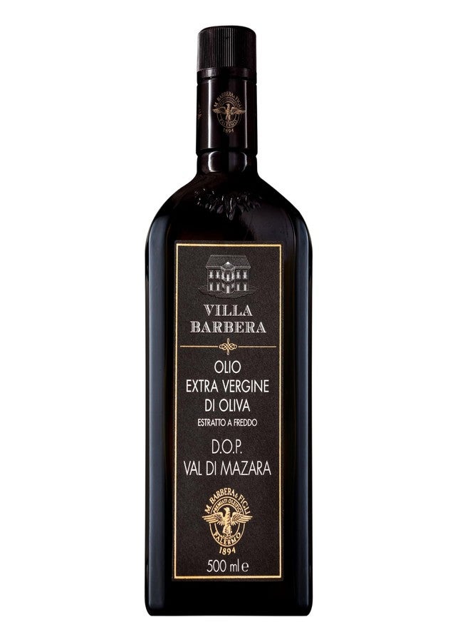 Barbera Villa Barbera Val di Mazara D.O.P. Sicilian Extra Virgin Olive Oil, 16.9 fl oz (500ml) | Cold Extracted | Premium Olive Oil from Sicily | Authentic Italian Flavor from Native Sicilian Olives - Image 1
