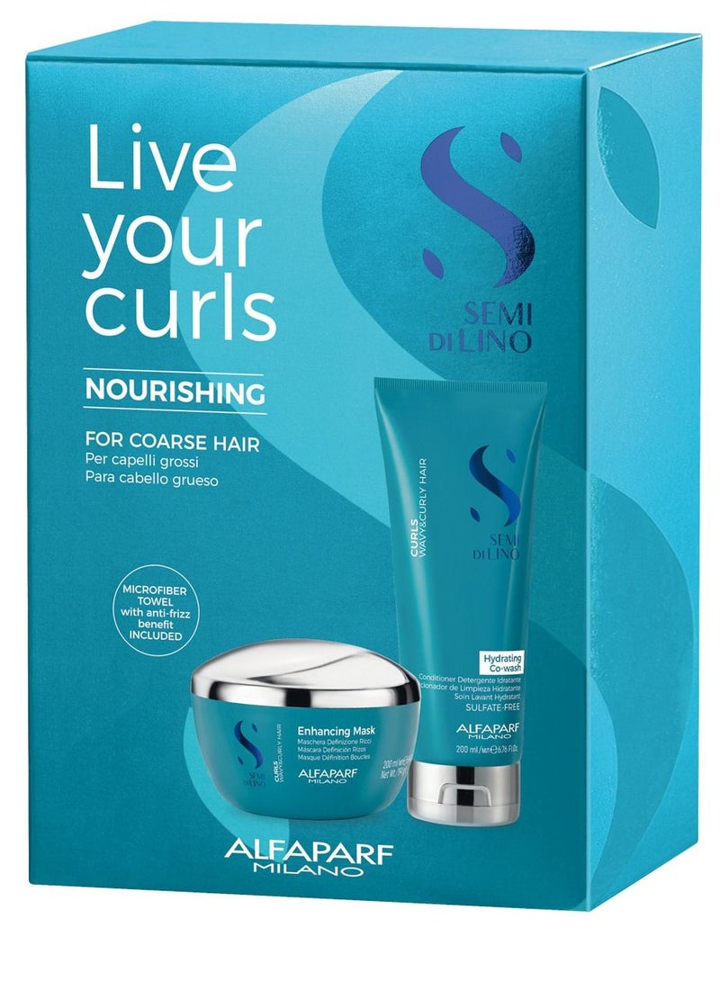 Alfaparf Milano Semi Di Lino Curls Co Wash and Mask for Wavy and Curly Hair