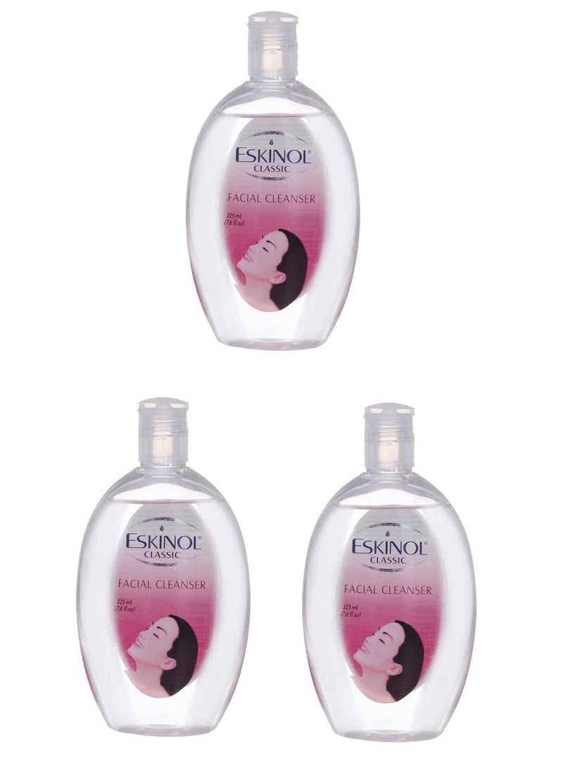 إسكينول 3  قطع من منظف الوجه العميق الكلاسيكي الأبيض 225 مل