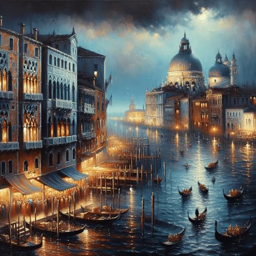 Newsight Paint by Numbers for Adults Kids Beginners Venice Night 16 Wx20 L - Image 1