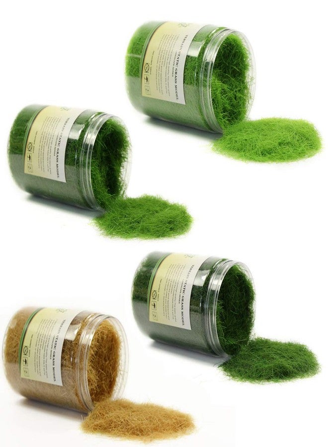 Evemodel CFA4 4 × 300 مل مسحوق عشب ثابت مختلط 12 مم أخضر للحدائق الخيالية المجسمات المناظر الطبيعية الرمل الصناعي نموذج السكك الحديدية - Image 1