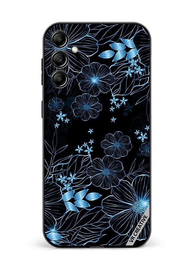 VR CREATIVE Protective Case Cover For Samsung Galaxy M14 Blue Flower Design Multicolour - Image 1