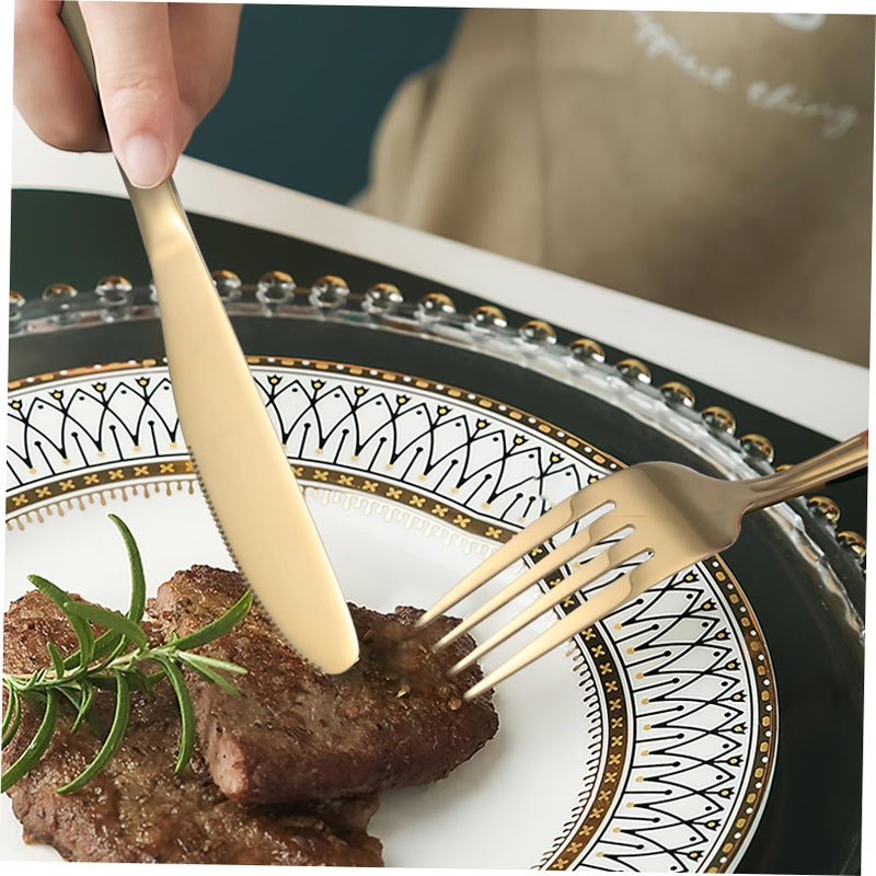 Stainless Steel Steak Cutlery Set 2 Piece Forks Spoons Kitchen Utensils Easy Clean - Image 4