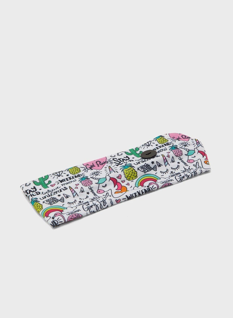Claires Kids Unicorn Doodle Print Headband - Image 1