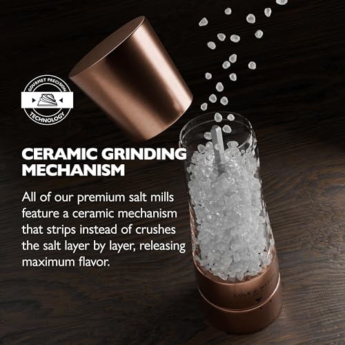 COLE & MASON Derwent Salt Grinder - Copper Mill Includes Gourmet Precision Mechanism and Premium Sea Salt - Image 4
