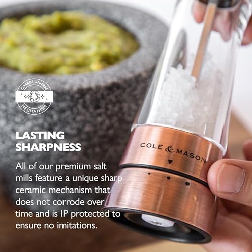 COLE & MASON Derwent Salt Grinder - Copper Mill Includes Gourmet Precision Mechanism and Premium Sea Salt - Image 5