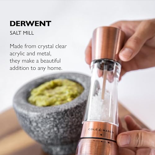 COLE & MASON Derwent Salt Grinder - Copper Mill Includes Gourmet Precision Mechanism and Premium Sea Salt - Image 3