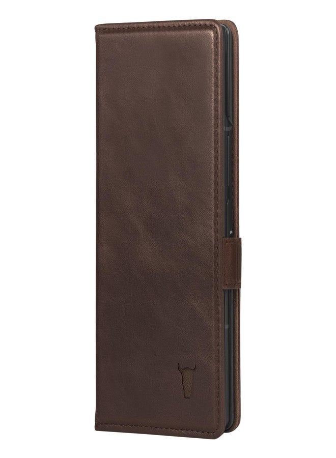 TORRO Case Compatible with Samsung Galaxy Z Fold7 2025 - Premium Leather Wallet Case with Stand Function and Card Slots (Dark Brown) - Image 1