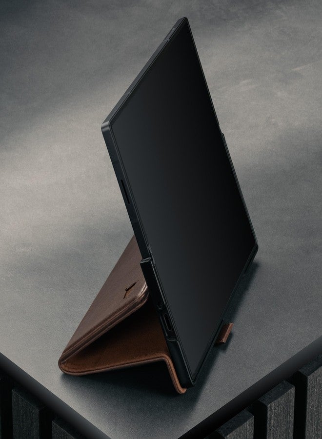 TORRO Case Compatible with Samsung Galaxy Z Fold7 2025 - Premium Leather Wallet Case with Stand Function and Card Slots (Dark Brown) - Image 3