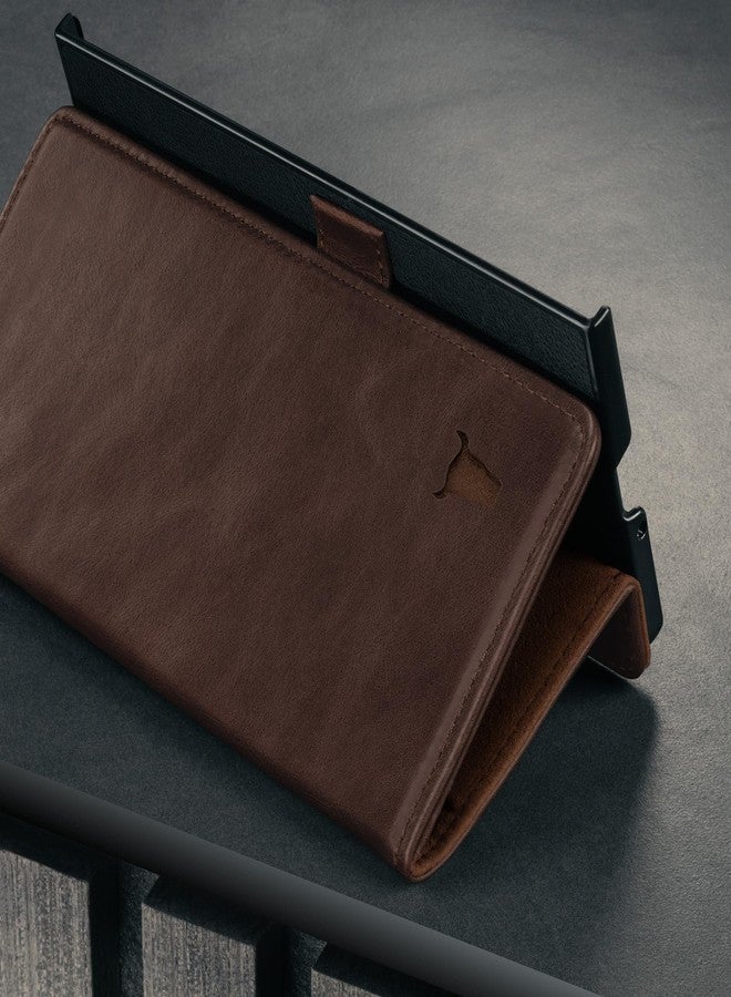 TORRO Case Compatible with Samsung Galaxy Z Fold7 2025 - Premium Leather Wallet Case with Stand Function and Card Slots (Dark Brown) - Image 5