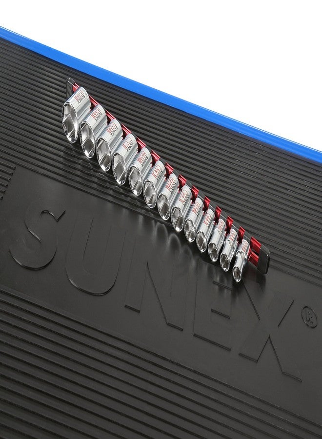 Sunex Tools 13Piece 1/2" Drive Chrome Socket Rail 6Pt SAE Standard - Image 4