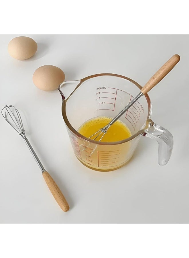 خفاقة بيض - مضرب يدوي صغير من الفولاذ المقاوم للصدأ مقاس 19 سم للبيض والمشروبات والصلصات - Image 4