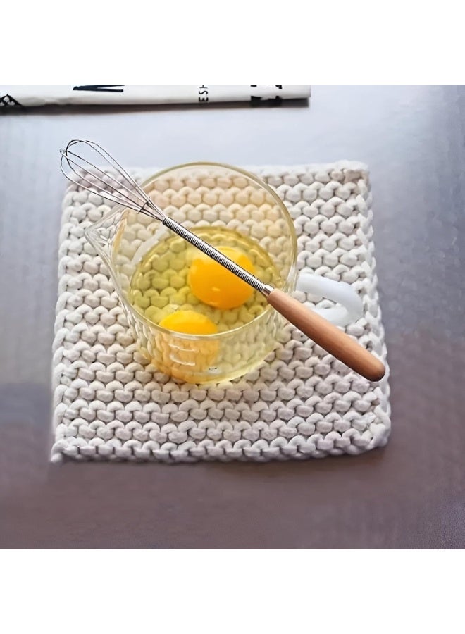 خفاقة بيض - مضرب يدوي صغير من الفولاذ المقاوم للصدأ مقاس 19 سم للبيض والمشروبات والصلصات - Image 2