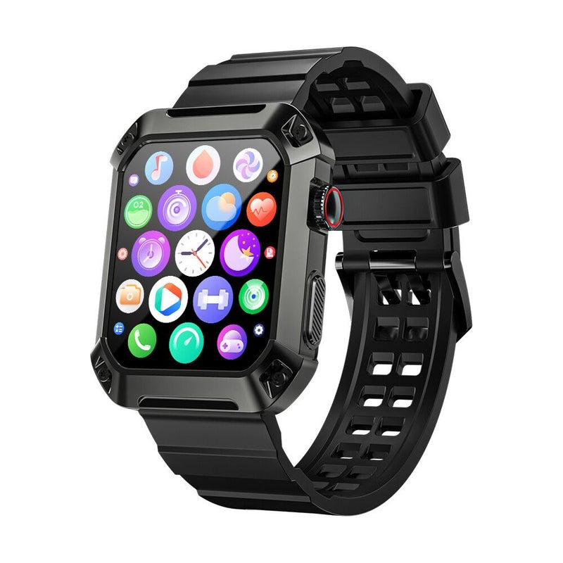 Lokmat Ocean 2 PRO Outdoor Sports Smartwatch, 1.85 Inch, Bluetooth, Call Reminder, Heart Rate Tracking, iOS Android, Black - Image 3