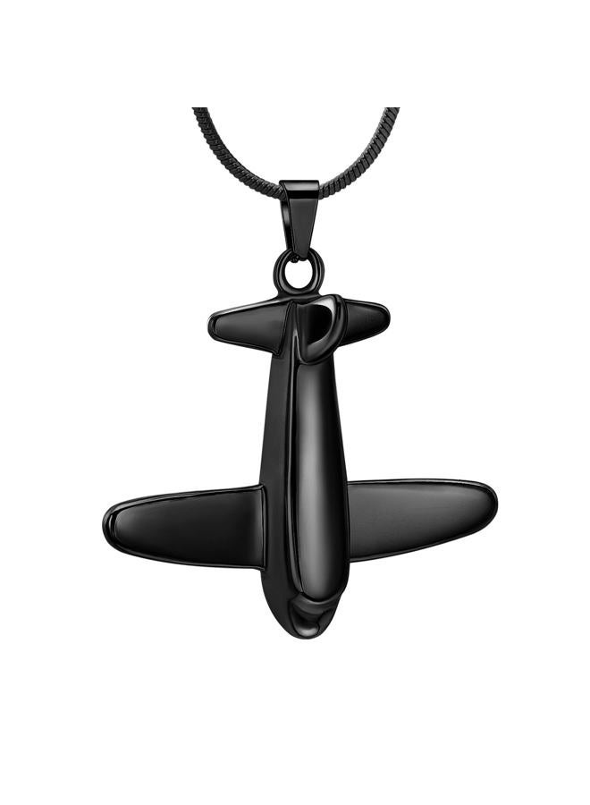 Minicremation Airplane Cremation Jewelry for Human Ashes Urn Necklace Keepsake Jewelry Ashes Holder Memorial Pendant Locket for Ashes, Metal, not - Image 1