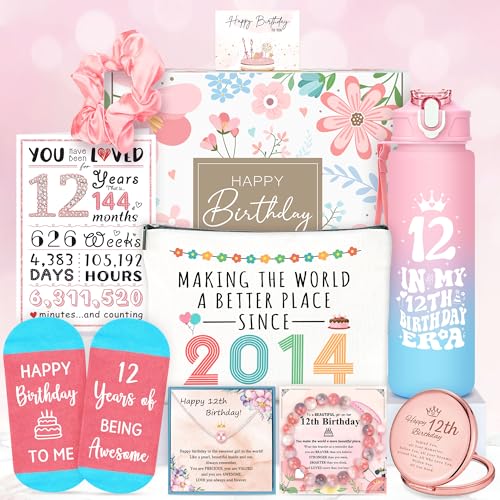 YENCHORN 12 Year Old Girl Birthday Gifts for 12 Year Old Girl Gift Trendy Stuff Happy 12th Birthday Gifts for Girls Cool 12th Decorations Present Accessories Things Cute Girly Gift Ideas for Teen Girls Teenage - Image 1