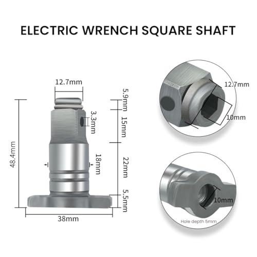 Serplex® Magnetic Converter Attachment 1/2Inch Square Drive to 1/4Inch Hex Female Socket Adapter Assembly Drill Housing for Power Wrench, Universal Fit Hex Tool, Drill Bit, Socket Sleeve - Image 2