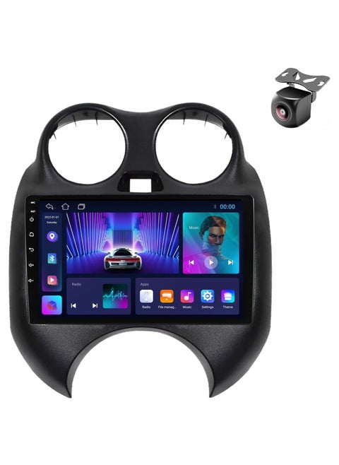 Android Car Stereo for Nissan Sunny/March/Micra 2010-2013 6GB RAM 128GB ROM 9 Inch SIM Card, Apple Carplay, MirrorLink WiFi BT, DSP IPS Touch Screen with AHD Camera Included