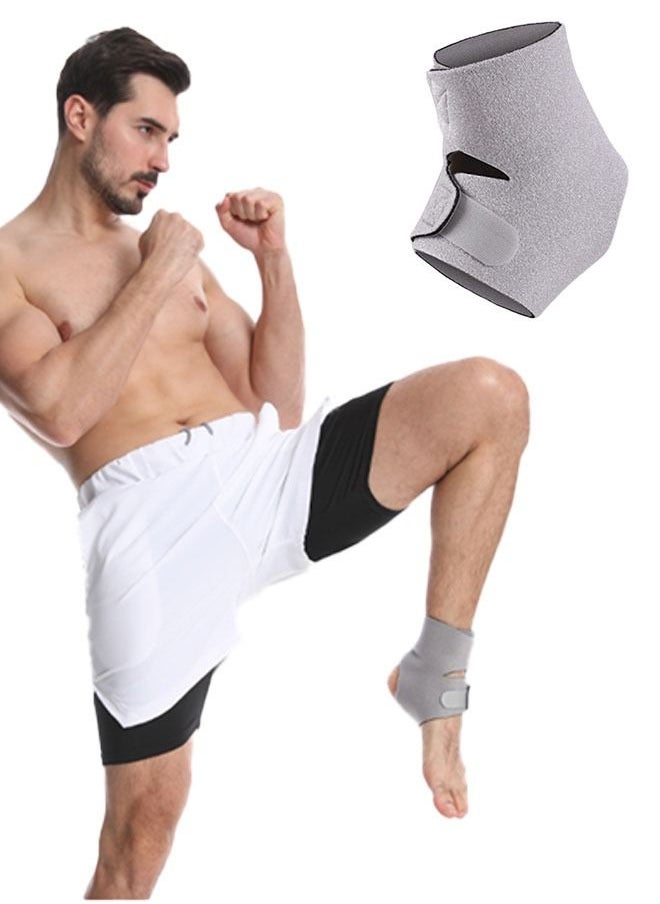 SHIWEI Ankle Brace Supports, Open Design Adjustable Ankle Brace for Sprained Ankle, Stabilize Ligaments Prevent Re-Injury for Men & Women, Eases Swelling and Sprained Ankle Grey L  - Image 4