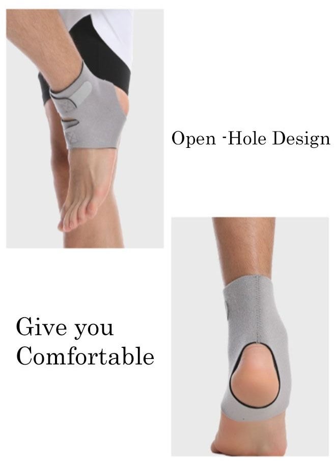 SHIWEI Ankle Brace Supports, Open Design Adjustable Ankle Brace for Sprained Ankle, Stabilize Ligaments Prevent Re-Injury for Men & Women, Eases Swelling and Sprained Ankle Grey L  - Image 5