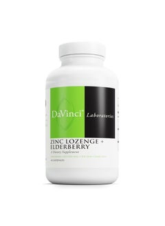 Davinci Labs Zinc Lozenge + Elderberry - Zinc Supplement to Support The Immune System, Healthy Lungs and Throat Tissues* - with Vitamin D3, Zinc, Elderberry and More - Lemon Flavor - 60 Lozenges  - Image 1