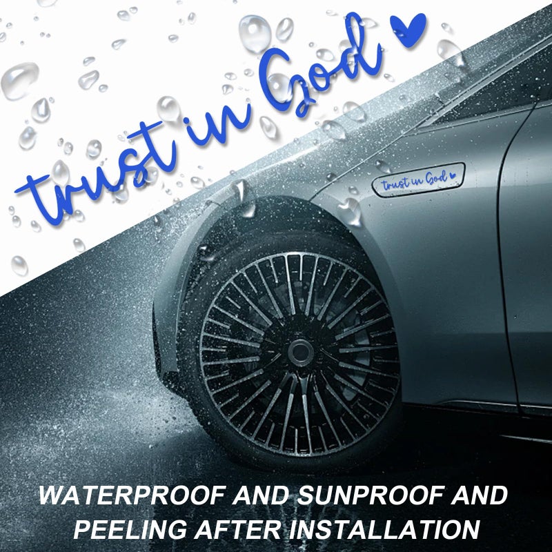 Dxnq 2 Pcs Trust In God Rearview Mirror Decals  Automotive Vinyl Rear View Mirror Decorative Stickers  Waterproof Trust In God Stickers For Car Truck Laptop  Car Accessories (Blue) - Image 4