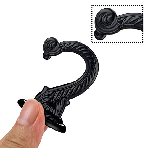 Hotop 6 Pcs Swag Ceiling Hooks Heavy Duty Swag Hooks Vintage Style Ceiling Hook for Hanging Plants Indoor Outdoor Decor Kitchen Flower Baskets Wind Chimes and Lights(Large,Black) - Image 4