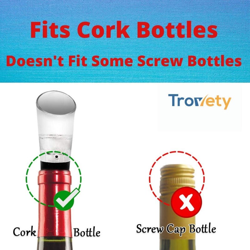 Trovety Wine Aerator Pourer Spout – 2-in-1 Diffuser Oxygenator and Pouring Dispenser for Enhanced Smoother Flavors of Red Wines – Silicone Aeration Breather (Vacuum Pump & Wine Aerator) - Image 4