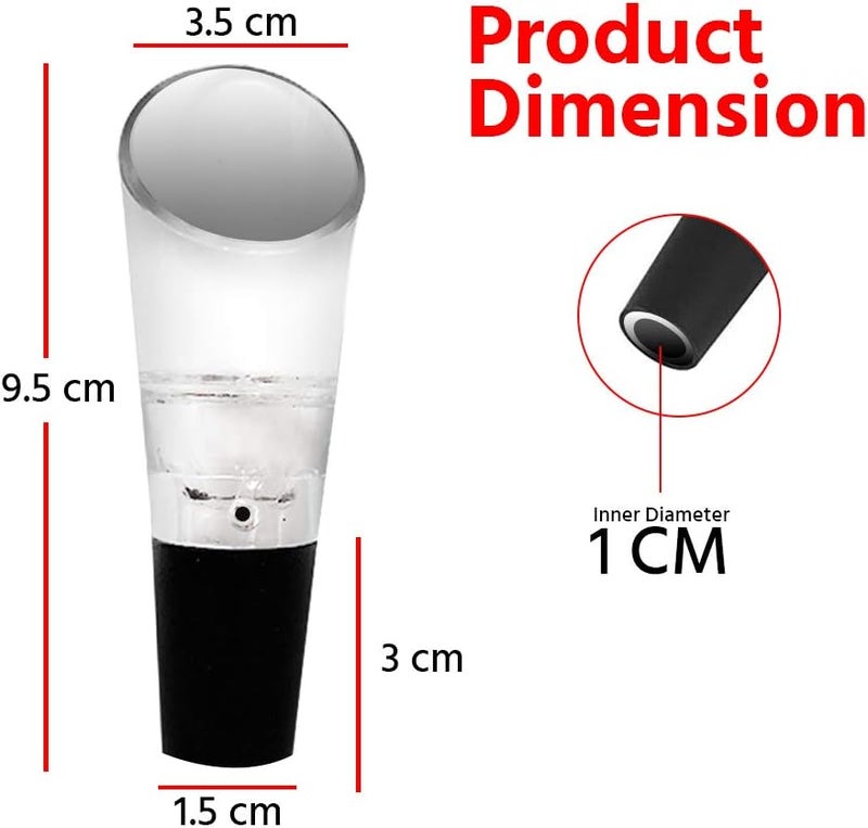 Trovety Wine Aerator Pourer Spout – 2-in-1 Diffuser Oxygenator and Pouring Dispenser for Enhanced Smoother Flavors of Red Wines – Silicone Aeration Breather (Vacuum Pump & Wine Aerator) - Image 3