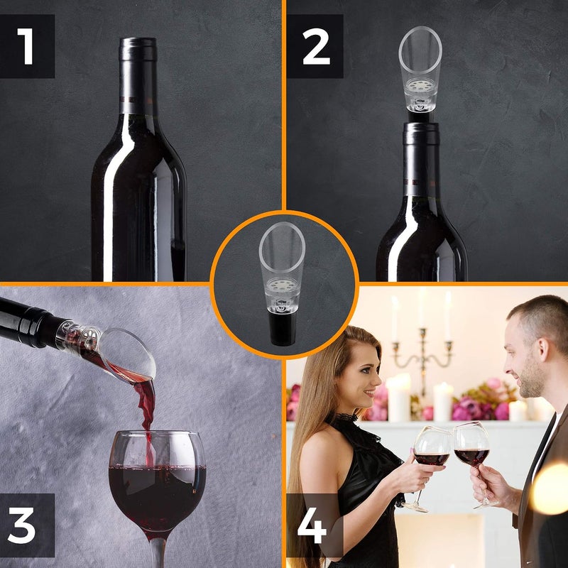 Trovety Wine Aerator Pourer Spout – 2-in-1 Diffuser Oxygenator and Pouring Dispenser for Enhanced Smoother Flavors of Red Wines – Silicone Aeration Breather (Vacuum Pump & Wine Aerator) - Image 5