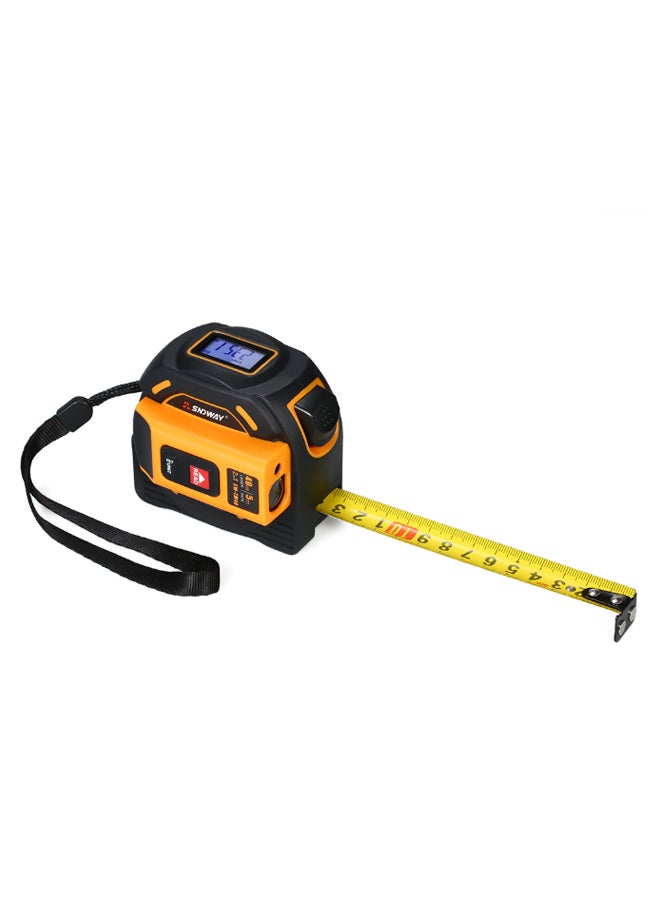 Generic 2-In-1 Digital Laser Distance Meter Rangefinder Measuring Tape Black/Yellow  - Image 2