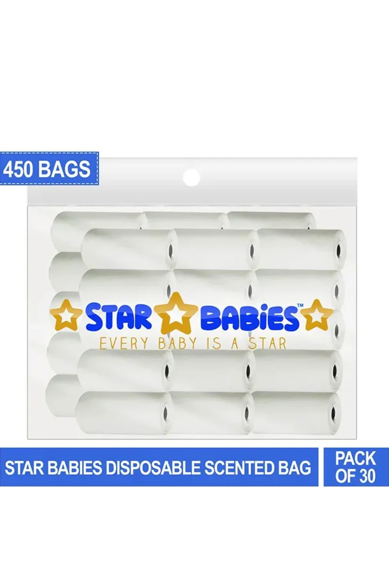 STAR BABiES Star Babies Scented Nappy Bag Pack of 30/450 Bags - White