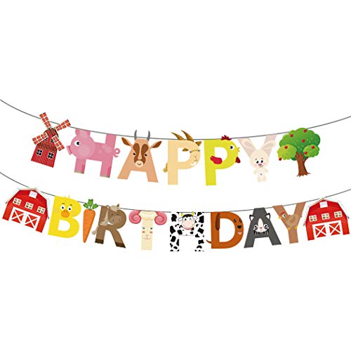 Festiko®Farm Animals Birthday Party Decorations Farm Animals Happy Birthday Banner with Barnyard Bunting Garland for Kids Boys Girls Farm Theme Party Decorations Supplies - Image 5
