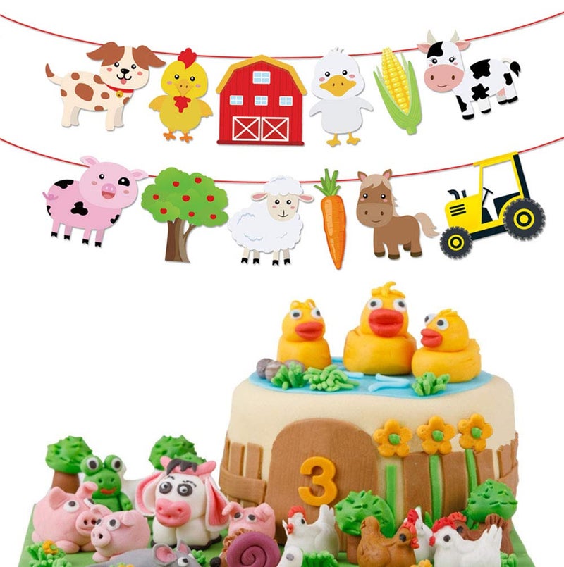 Festiko®Farm Animals Birthday Party Decorations Farm Animals Happy Birthday Banner with Barnyard Bunting Garland for Kids Boys Girls Farm Theme Party Decorations Supplies - Image 4