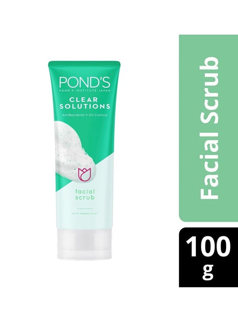 Pond's - Clear Solutions Anti-Bacterial + Oil Control Facial Scrub - 100g - Image 1