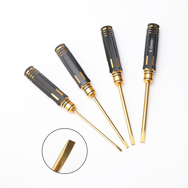 NewZoll 34 5 6mm RC Slotted Screw Driver Screwdriver Small Repair Tool Kit for RC Car Quadcopter Drone Helicopter Airplane Multirotors Models Pack of 4  - Image 3
