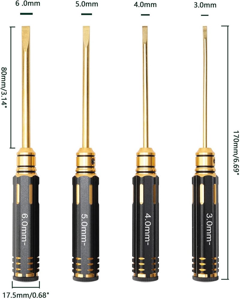 NewZoll 34 5 6mm RC Slotted Screw Driver Screwdriver Small Repair Tool Kit for RC Car Quadcopter Drone Helicopter Airplane Multirotors Models Pack of 4  - Image 2