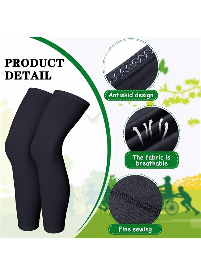 Skylety Compression Leg Sleeve Full Length Leg Sleeves Sports Cycling Leg Sleeves for Men Women, Running, Basketball (4 Pieces,Black,M) - Image 2