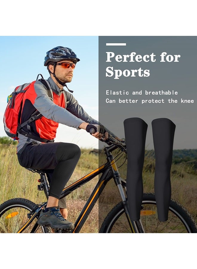 Skylety Compression Leg Sleeve Full Length Leg Sleeves Sports Cycling Leg Sleeves for Men Women, Running, Basketball (4 Pieces,Black,M) - Image 3