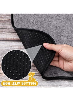 Breling Dog Mat For Food And Water 2 Pieces Bone Shape Dog Mats NonSlip Pet Feeding Mat For Under Dog Bowls Embroidered Microfiber Pet Bowl Mat Water Absorbent Dog Feeding Mat For Dog Pet Supplies, 2 Colors  - Image 4